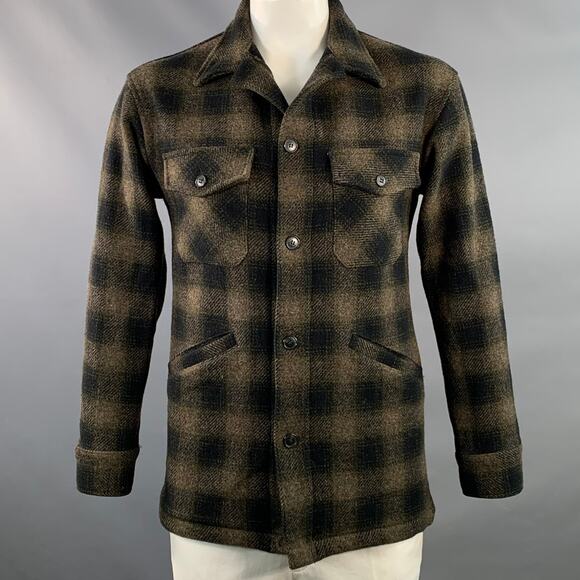 Pendleton Other - PENDLETON Size L Brown Black Checkered Wool Worker Jacket